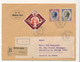 MONACO => Enveloppe Recommandée, Affranchissement Composé Obl Monte-Carlo 1955 - Lettres & Documents