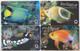 Singapore 4 Cards Old Transport Subway Train Bus Ticket Card Transitlink Used Fish Marine Sea Life - Monde