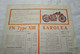 ANCIENNE FEUILLE TARIF PRIX MOTO MOTOCYCLETTE FN TYPE XIII NORTON SAROLEA MOTOCONFORT MOTOBECANE, PUB CRASSET CHARLEROI - Reclame