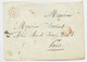 SAVOIE CACHET SARDE ROUGE CHAMBERY 1854 + PD ENVELOPPE LETTRE POUR PARIS TAXE 20 AU DOS - 1849-1876: Classic Period