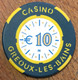 04 GÉOUX-LES-BAINS CASINO JETON DE 10 EUROS POKER CHIP TOKENS COINS GAMING - Casino