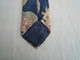 Cravate Bettini Bleu Marine Fleurs Plateu Moiré Soie - Corbatas