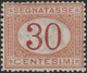 Regno D'Italia 1890 Segnatasse 30 C. Arancio E Carminio Sass. 23 MNH** Cv 40 - Taxe