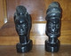 2 STATUETTES AFFRICAINES EN EBENE Année 1950 HOMME Et FEMME Poids 1390 G - Bois