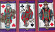 TROIS CARTES A JOUER ANCIENNES PLAYING CARD 19° SIECLE  ETIQUETTES  NON COLLEES SUR CARTON  DOS VIERGE  7,5 X 5 CM - Barajas De Naipe