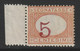 Regno D'Italia 1890 Segnatasse 5 C. Arancio E Carminio Sass. 20ca MNH** BDF Cv 125 - Strafport