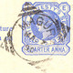 INDIA / BANGLADESH 1890, QV East India Service Post Card Quarter Anna Blue With Inscription On Her Majesty's Service, - Bangladesch