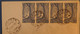 F2 AEF GABON BELLE LETTRE RARE  1951 (Erreur 1851) PAR AVION DOLISIE POUR NEUILLY S SEINE+ BANDE DE 4 TIMBRES - Brieven En Documenten