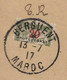 Maroc Lettre De Oudjda Avec Demi Taxe N°20 Oblitéré De Berguent. RARE. - Timbres-taxe