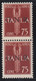 Repubblica Sociale 1944 G.N.R. 75 C. Carminio Coppia Sass. 478/l MNH** Firmata Cv 900 - Posta Espresso