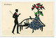 Illustrateur Manni GROSZE.art Déco. M.G. Silhouette En Couleur.couple. Chat.cat.charme élégance - Grosze, Manni