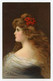 Asti. Jolie Jeune Femme épaule Dénudées.rose Rouge Dans Sa Chevelure.beautiful Girl.glamour. - Asti