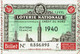 REF CTN75 - LOTERIE NATIONALE 1940 - Billets De Loterie