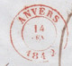 1842 - Lettre Pliée Avec Correspondance D'Anvers Antwerpen Vers Paris, France - B4R - Taxe 10 - Rotschild - 1830-1849 (Belgique Indépendante)