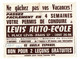 Plan-éclair Métropolitain Paris Avec Publicité Au Verso Lévis Auto-école Paris - Format Déplié : 18x13.5 Cm - Europe