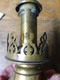 Porte-bougie (système Verre De Protection Réglable Par Coulissage) Diamètre Du Socle = 7cm, H= 12cm - Cuivres