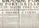 PLACARD Affiche La Grande Forge Du Port Brillet , " Près Laval A Donner  à Ferme " 1738 ( Duc De La Trémoille ) - Historische Documenten