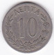 Greece 10 Lepta 1894 A. George I. Copper-Nickel. KM# 59 - Griekenland