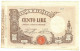 100 LIRE BARBETTI GRANDE B MATRICE LATERALE TESTINA DECRETO 24/04/1918 BB+ - Otros