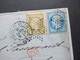Frankreich 1866 Napoleon III MiF Briefstück / Briefvorderseite (VS) Auslandsverwendung Paris - Bale (Basel) PD - 1862 Napoléon III