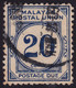 MALAYAN POSTAL UNION 1957 Postage Due 20c P12.5 Wmk.MSCA Sc#J27a - USED @N030 - Malayan Postal Union