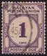MALAYAN POSTAL UNION 1945 Postage Due 1c P15 Wmk.MSCA Sc#J13 - USED @N031 - Malayan Postal Union