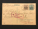 OC1 Op Postkaart "Belgien 5 Cent" - JUMET - Gepruft Militarische PostUberwachungsstelle TOURNAI - OC1/25 Gouvernement Général