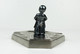 CENDRIER ORFEAR - CHROMÉ & REGULE - FEMME ENFANT PAYSAN ART DECO  MADE IN FRANCE         (0507.24) - Andere & Zonder Classificatie