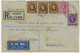 Great Britain 1936 Registered Airmail Cover From Liverpool To Rio De Janeiro Brazil Postage Rate With 5 Stamps - Briefe U. Dokumente
