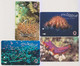Singapore Old Transport Subway Train Bus Ticket Card Transitlink Used Sea Life Coral Fish Flatworm 4 Cards - Mundo