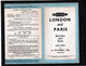 BRITISH RAILWAYS - LONDON And PARIS - Services And Fares 1955 - Europe