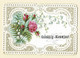 Bonne Annee Gelukkig Nieuwjaar Carte Dentellee Gaufree Embossed Canivet Fleurs Flowers Fam Mutsaers Tilburg - Flores