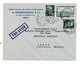 Algerie ,1946 , Perfore " AKN "en 2 Fr. Surchargee , 2 Timbres, Lettre Avion, Perfin Firmenlochung  #1596 - Lettres & Documents