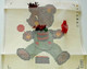 Vintage  Ancien CANEVAS Ours Avec Crochet Et Laine Complet 40 Cm Latch Hook Kit - Donald Duck