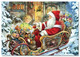 Lisi MARTIN~ LITTLE GIRL And SANTA CLAUS With TOYS On Sled Xmas KIDS Postcard - Andere & Zonder Classificatie