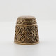 Thimble FLORAL Ethnic Pattern Needlework Solid Brass Metal Russian Souvenir - Dés à Coudre