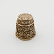 Thimble FLORAL Ethnic Pattern Needlework Solid Brass Metal Russian Souvenir - Dés à Coudre