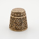 Thimble FLORAL Ethnic Pattern Needlework Solid Brass Metal Russian Souvenir - Dés à Coudre