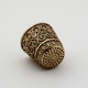 Delcampe - Thimble FLORAL Ethnic Pattern Needlework Solid Brass Metal Russian Souvenir - Dés à Coudre