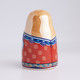 Delcampe - Thimble Big MATRYOSHKA DOLL Nesting Red Solid Porcelain Russian Ethnic Souvenir - Thimbles