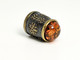 Delcampe - Thimble CHRYSANTHEMUM FLOWER W/ BALTIC AMBER Solid Brass Metal Russian Souvenir - Dedales