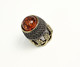 Delcampe - Thimble OPENWORK FLORAL W/ Amber Two Tone Solid Brass Metal Russian Collectible - Dés à Coudre