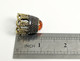 Delcampe - Thimble OPENWORK FLORAL W/ Amber Two Tone Solid Brass Metal Russian Collectible - Dés à Coudre