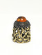Thimble OPENWORK ART W/ Amber Two Tone Solid Brass Metal Russian Collectible - Dés à Coudre