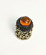 Delcampe - Thimble OPENWORK ART W/ Amber Two Tone Solid Brass Metal Russian Collectible - Dés à Coudre