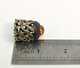 Delcampe - Thimble OPENWORK ART W/ Amber Two Tone Solid Brass Metal Russian Collectible - Dés à Coudre