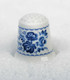 Thimble RUSSIAN BLUE PATTERN Crafwoman Flowers Solid Porcelain Ethnic Souvenir - Dedales