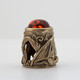 Delcampe - Thimble DRAGON WING W/ BALTIC AMBER Open Work Solid Brass Metal Russian Souvenir - Dés à Coudre