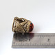 Delcampe - Thimble DRAGON WING W/ BALTIC AMBER Open Work Solid Brass Metal Russian Souvenir - Dés à Coudre