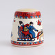 Thimble PEOPLE On Horse Carriage Russian Style Blue Solid Porcelain Ethnic - Dés à Coudre